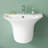 21" W x 17.5" D Wall Mounted Bathroom Sink U-Shape Vitreous China with 1 Faucet Hole and Overflow
