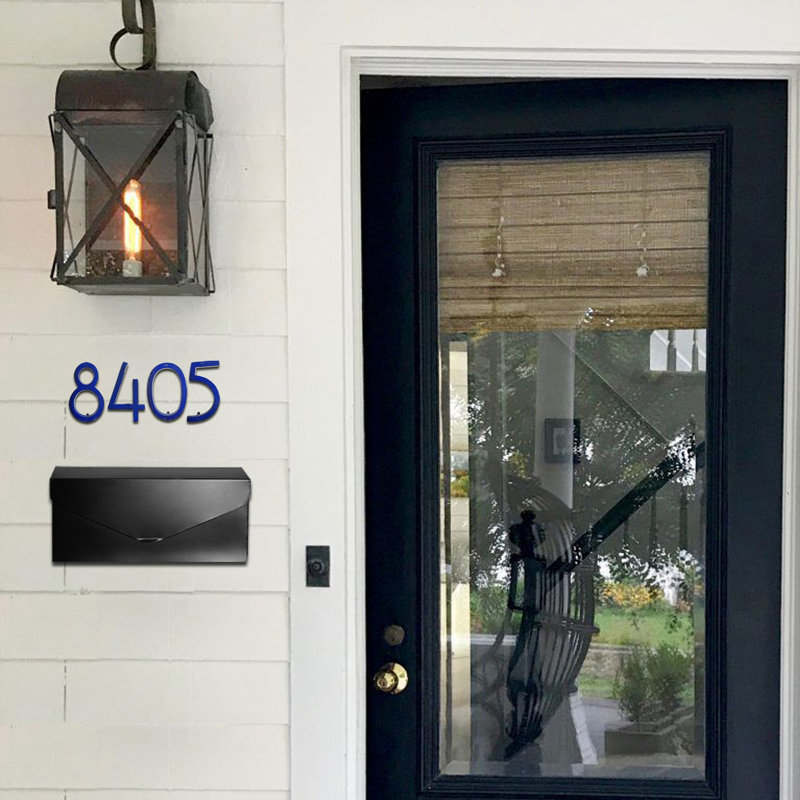 Black Aluminum Envelope Wall Mounted Mailbox