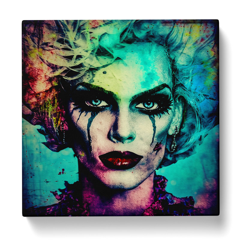 Drag Queen Grunge Art - Wrapped Canvas, 50cm H x 50cm W x 3cm D