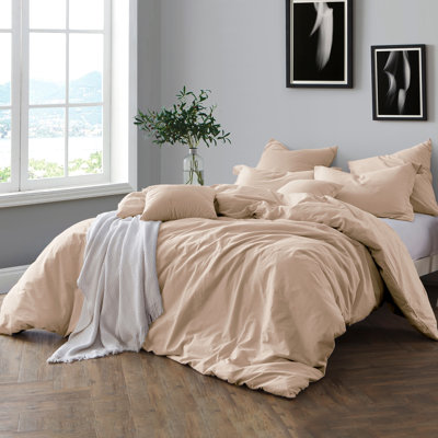 Crinkle Washed Cotton Duvet Cover Set
