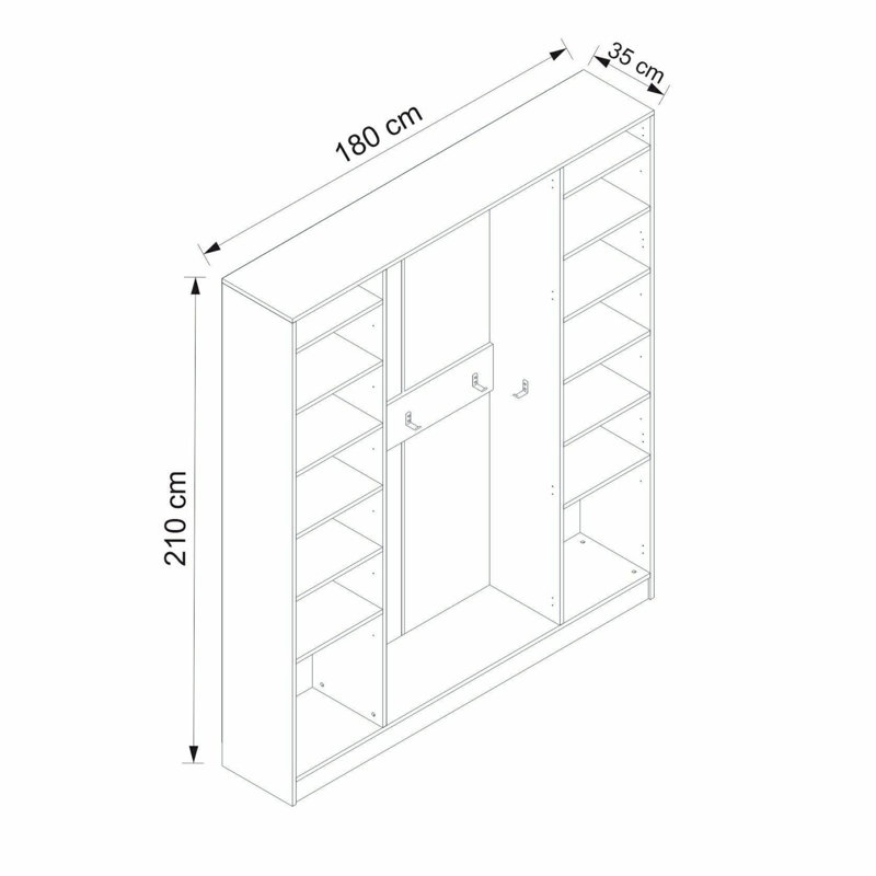 Nichlas 180 cm W Hall Tree