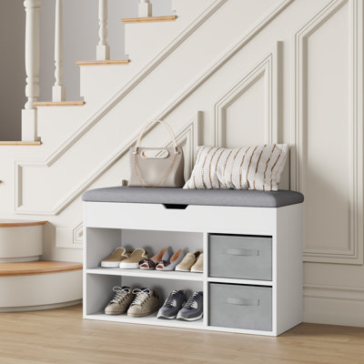 Shoe Bench With Fabric Drawer
