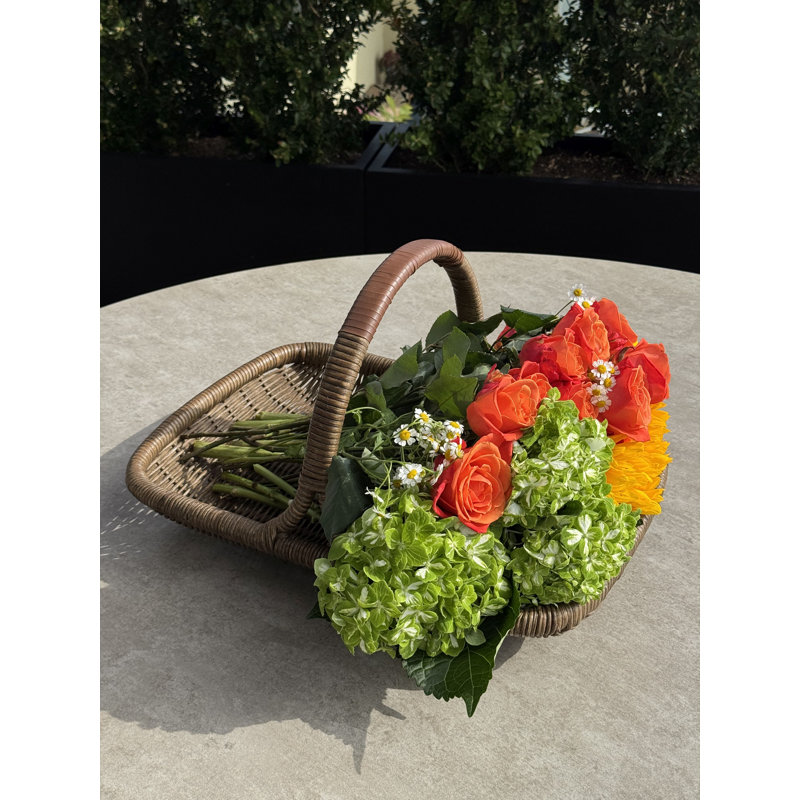 Folsom Vegetable and Flower Wicker Basket, 20'' x 14'', Brown