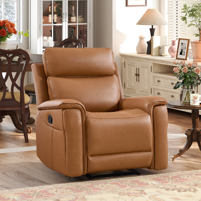 37.4" W Faux Leather Manual Recliner
