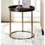 Table-plateau ronde Genoa avec structure en métal, espresso