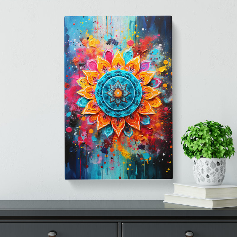 Mandala Gestural - Wrapped Canvas, 50cm H x 35cm W x 3cm D