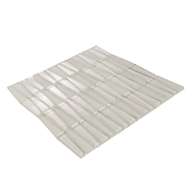 1" x 3" Glass Brick Joint Mosaic Wall and Floor Tile, White