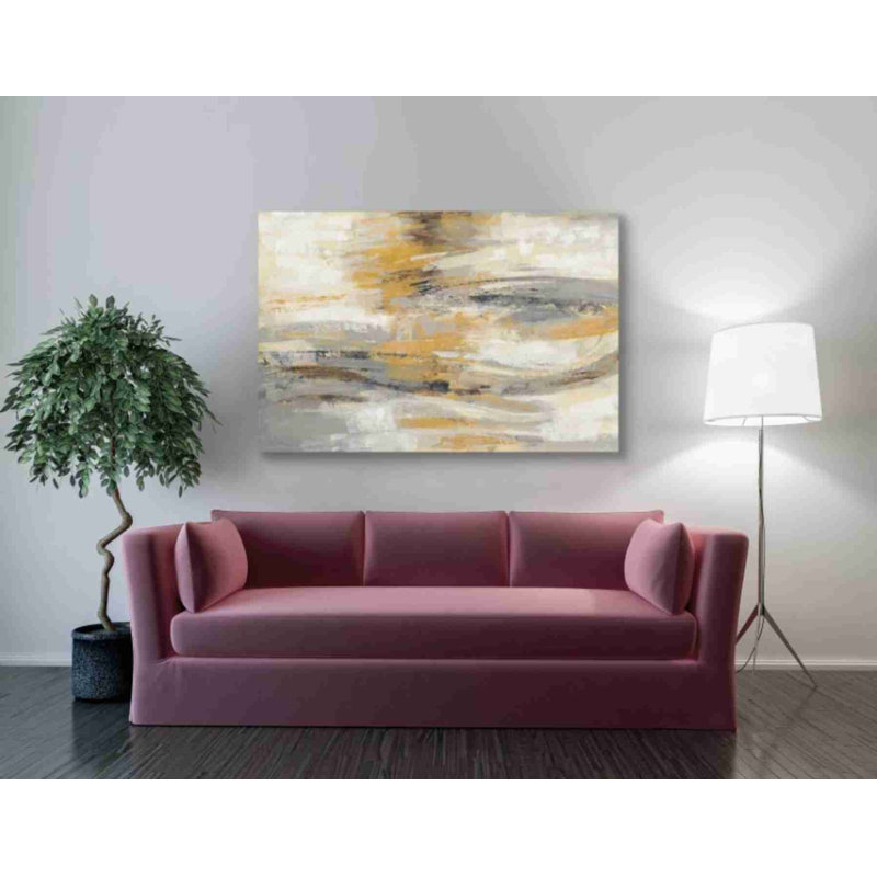 «Golden Dust» par Silvia Vassileva, art mural sur toile, H 40 po x l 60 po x P 1,5 po