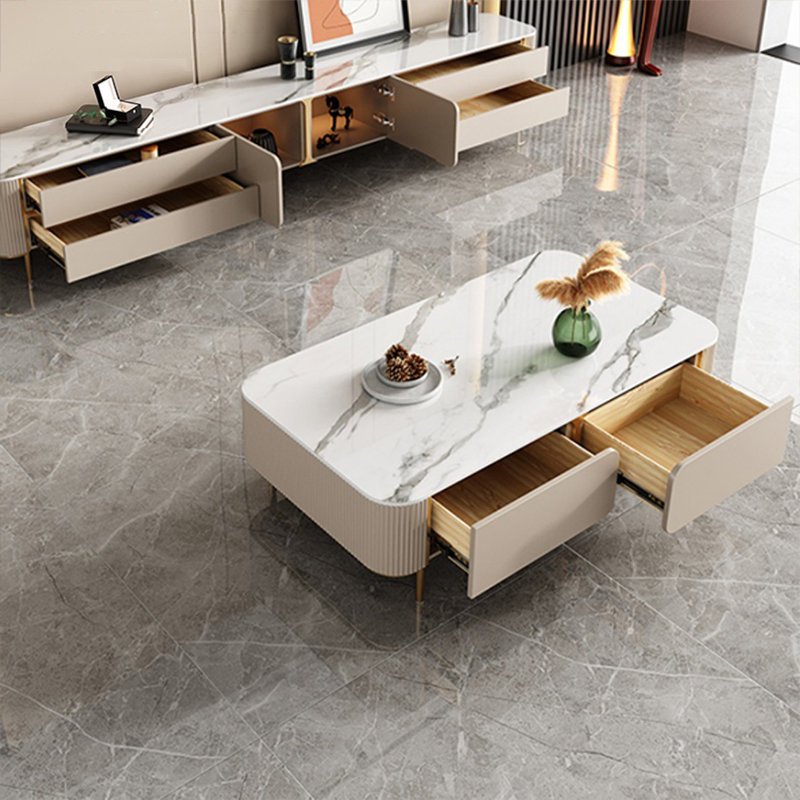Luxury-Style Coffee Table, 15.75" H x 55.11" L x 27.56" W
