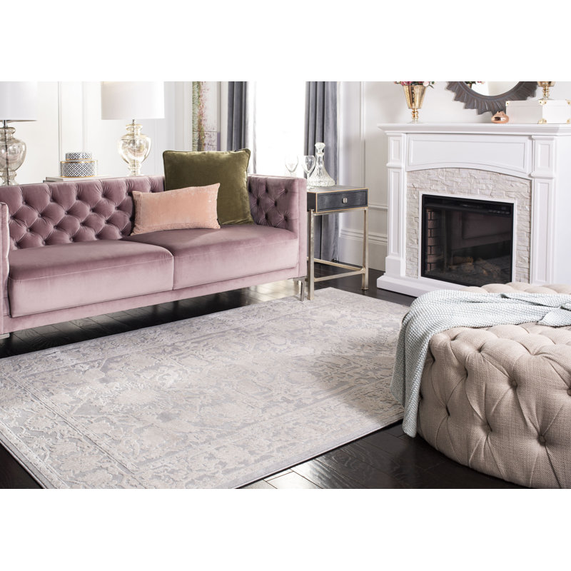 Calidia Oriental Light Gray Area Rug, Rectangle 8' x 10'