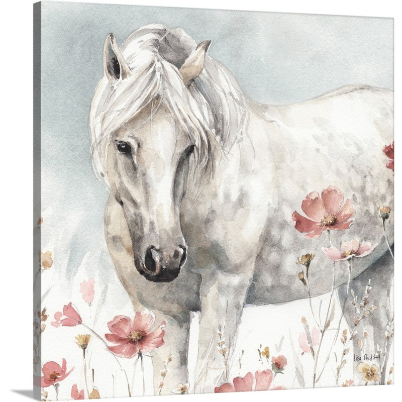 Art sauvage sur toile, "Chevaux sauvages", Toile tendue, H 20 po x l 20 po x P 1 po