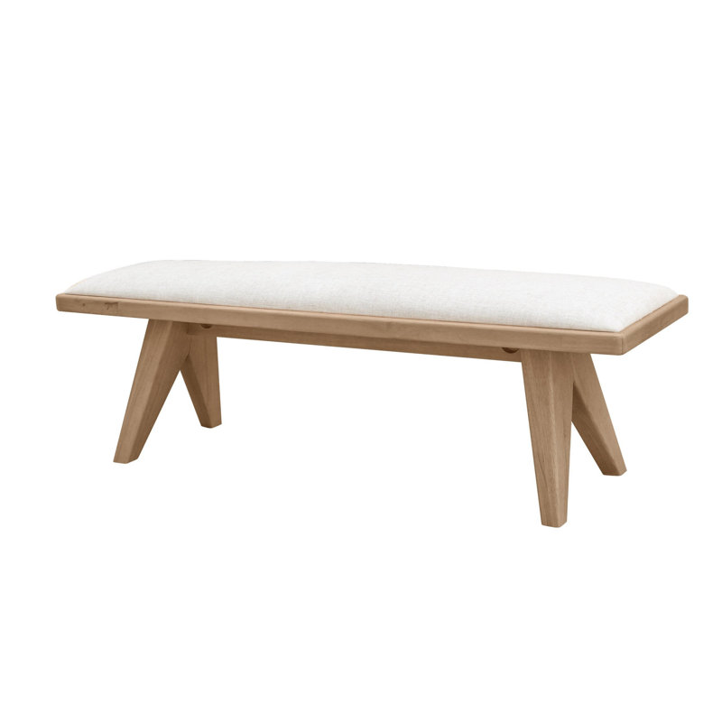 Banc rembourré en gingembre et lin naturel Lewis Sumire
