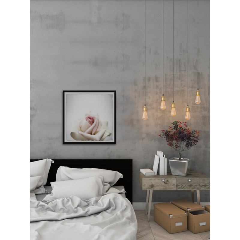 White Rose Close-Up - Single Picture Frame Painting, 41 cm H x 41 cm W