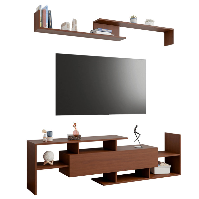 Alvaro 60.2" Floating TV Stand – 1‑Drawer Media Console with Open Shelves | Modern Wall‑Mounted Entertainment Center for 50–70" TVs