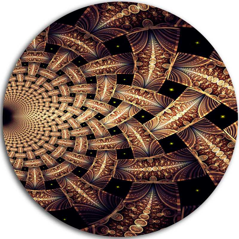 « dark brown fractal pattern », impression sur métal, H 23 po x l 23 po x P 1 po