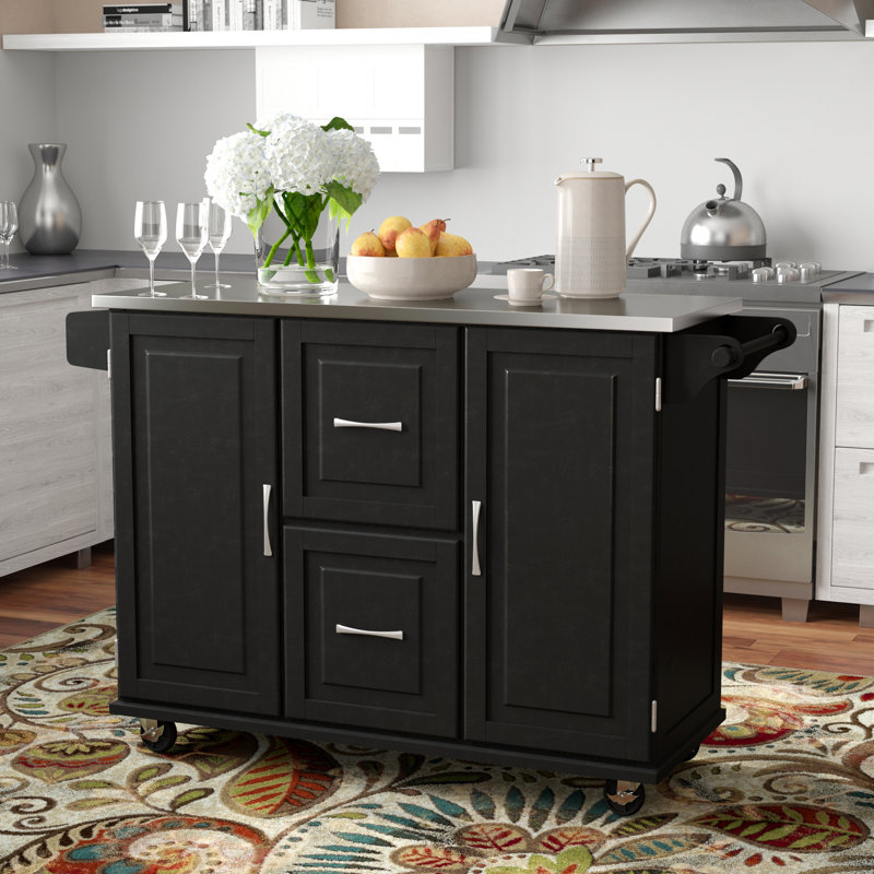 Aftonshire Kitchen Cart, Black