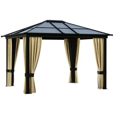 10' X 12' Hardtop Gazebo Canopy With Polycarbonate Roof