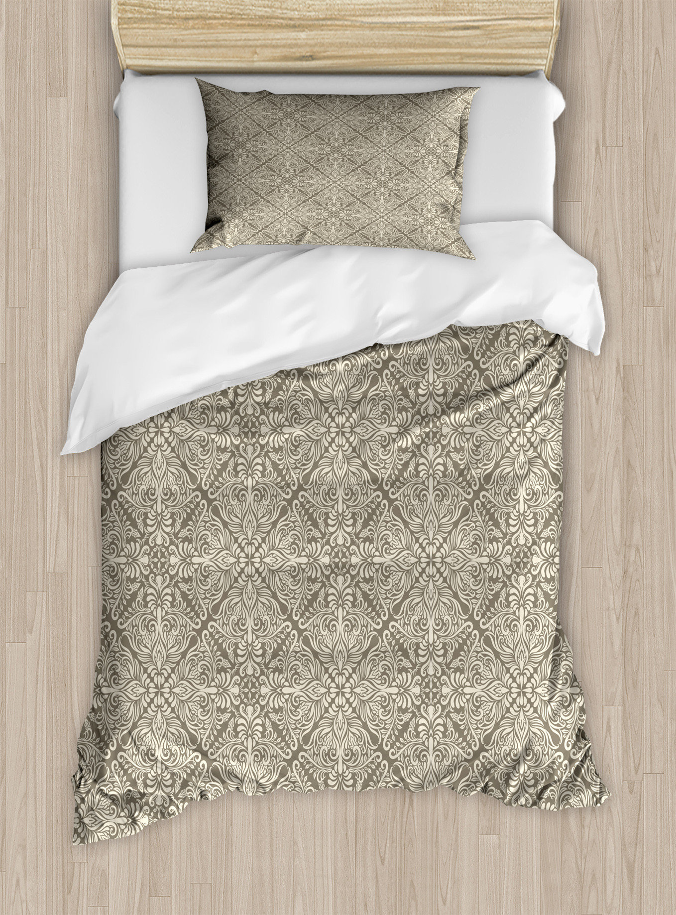 Duvet Cover Set-Damask Taupe