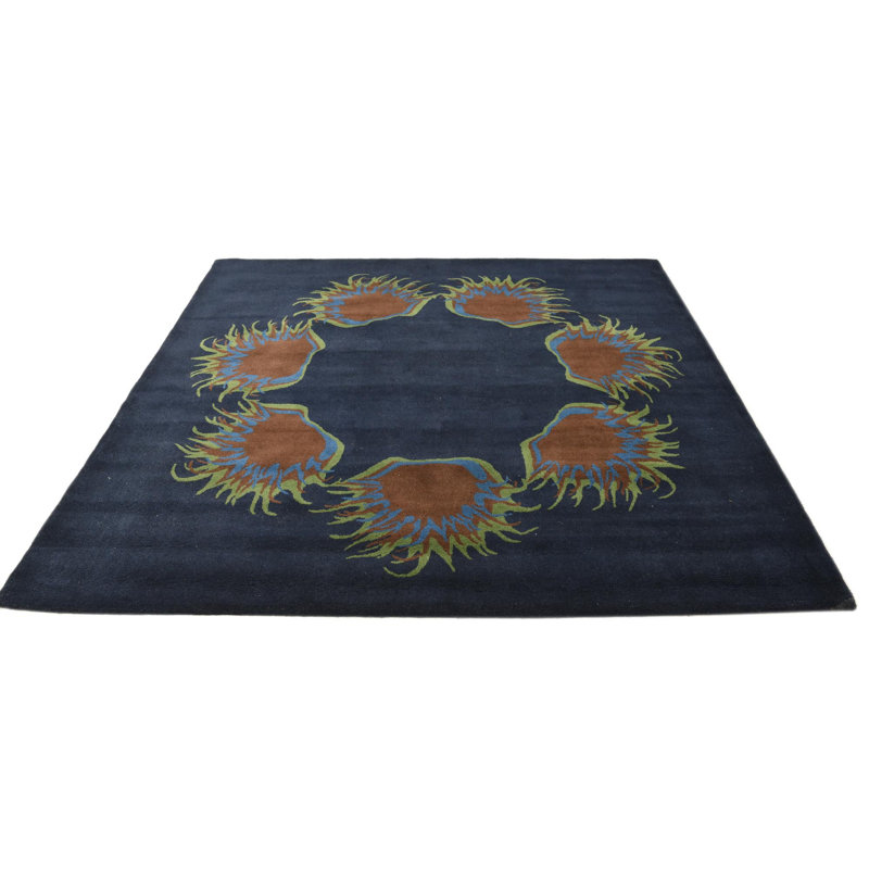 Tapis carré bleu marine Parris