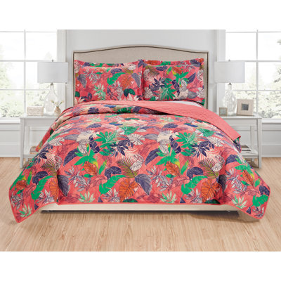 Oakpark Polyester Machine Woven Floral Quilt