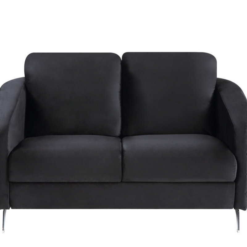 Causeuse moderne chic en velours noir Livia