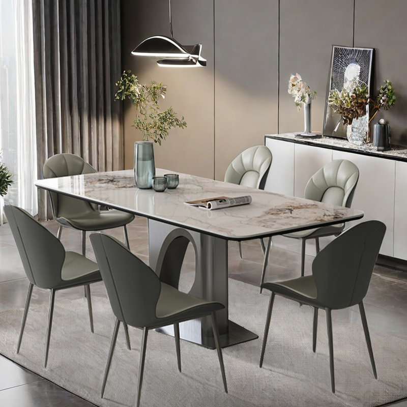 Ensemble de table de salle à manger rectangulaire simple italien moderne, H 29,5 po x L 59 po x l 31,5 po
