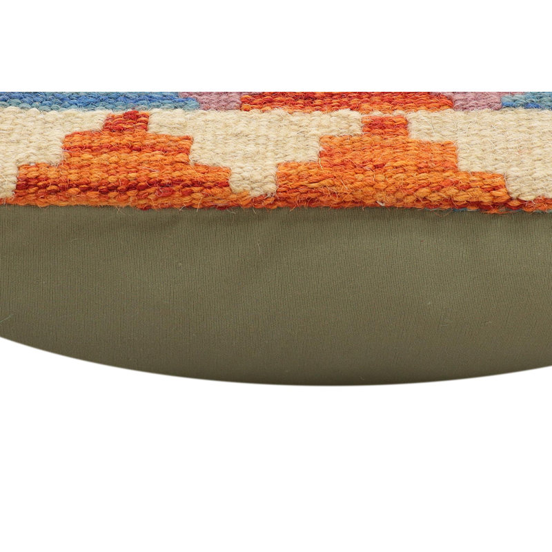 Coussin Boho Chic Barnard, Bleu/orange, H 19 po x l 19 po