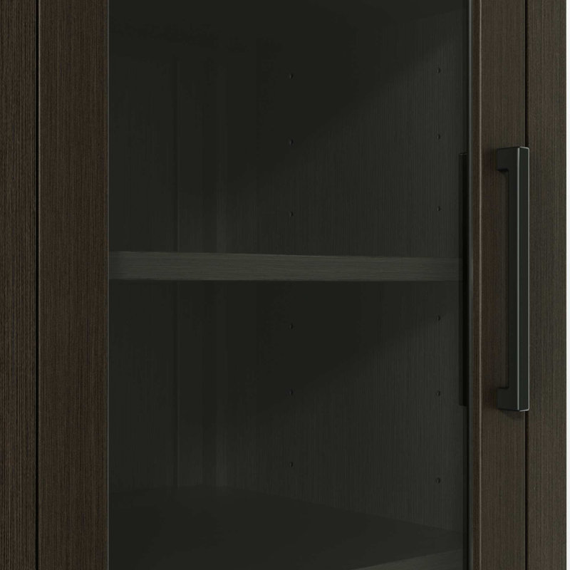 20 Inch Bath Storage Glass Cabinet in Mocha Brown, Mocha Brown, 72" H x 20" W x 72" D