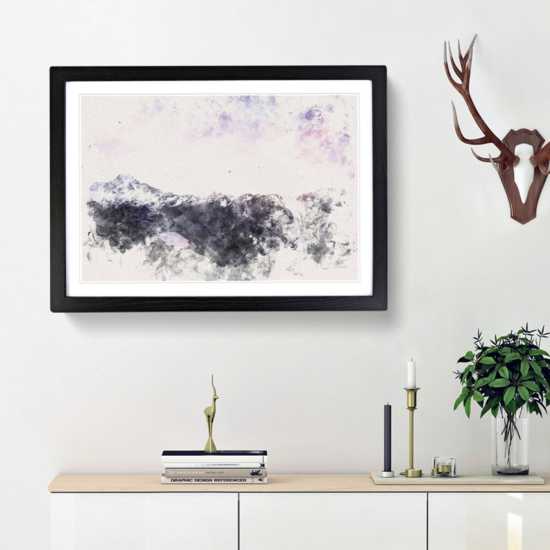 Sunrise over Aoraki Mount Cook - Picture Frame Graphic Art Print, 24cm H x 33cm W x 2cm D, Black Framed