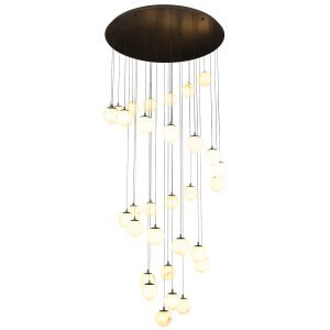 Kendred Dimmable LED Sphere. Teardrop Chandelier