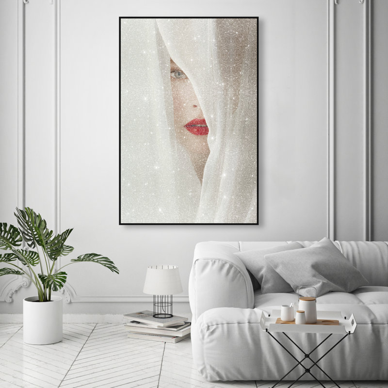 Secret Under Silk Print by Oliver Gal, 16"H x 11"W, Black Floater Frame