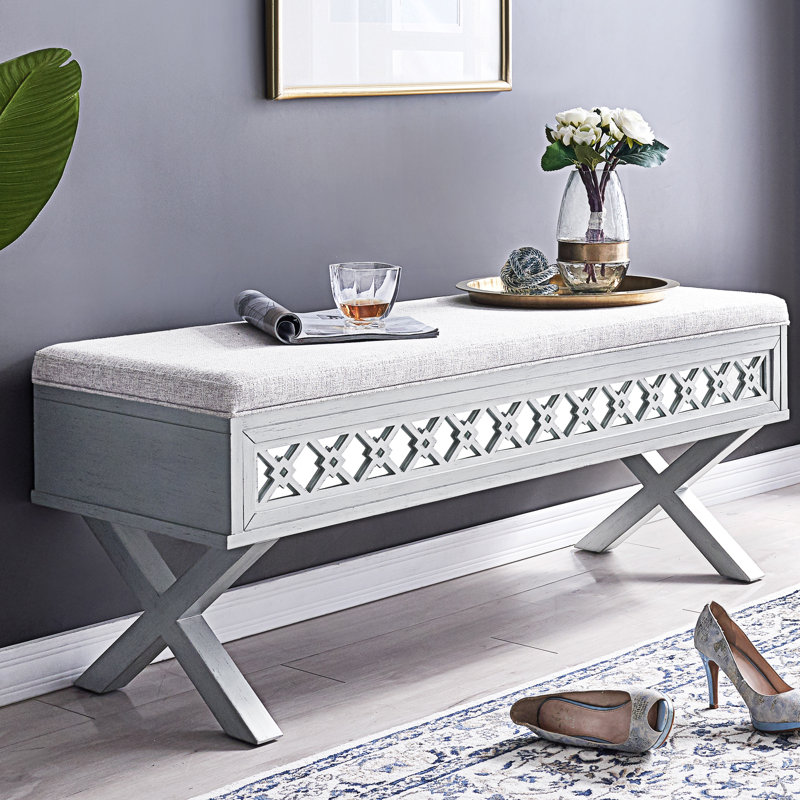Virgnia Linen Upholstered Storage Bench