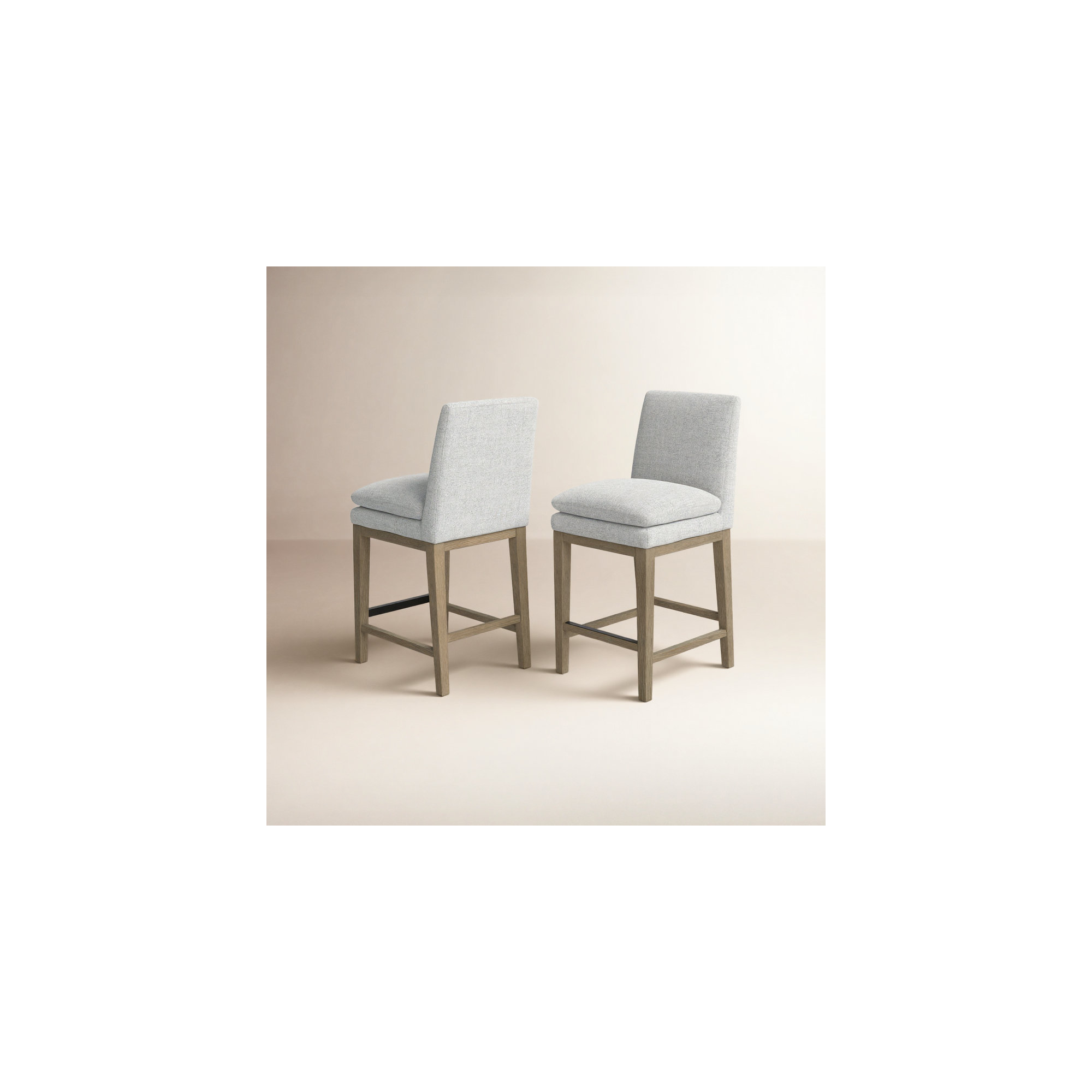 Bethea Upholstered Counter Stool, Gray Heathered