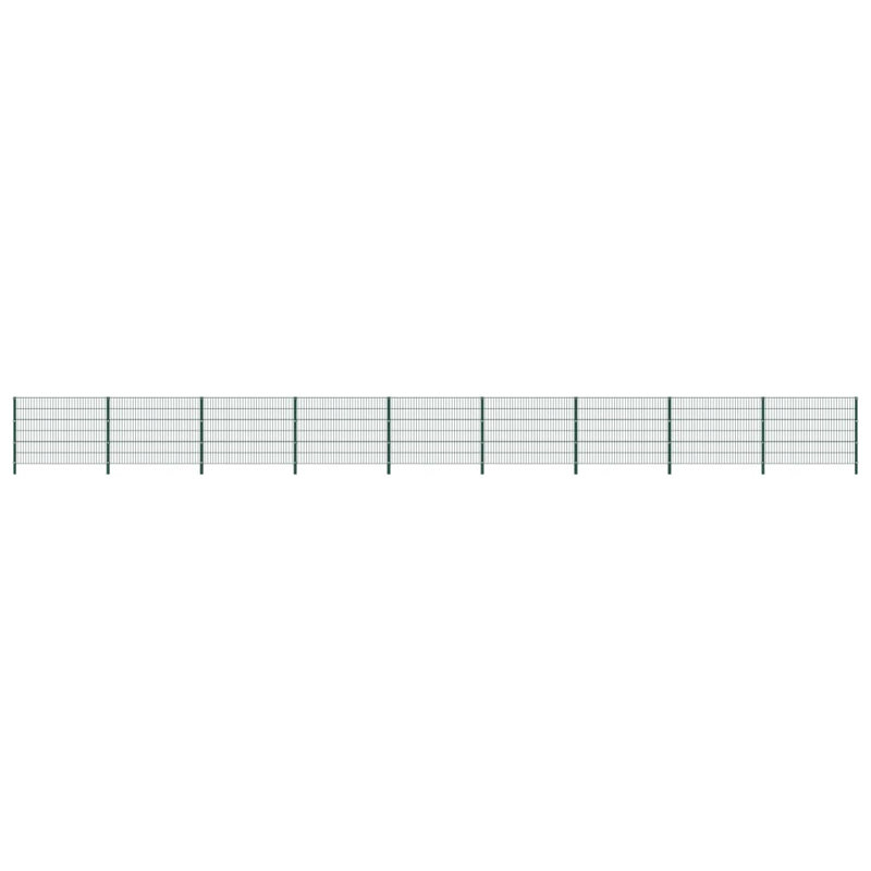 Maust 120cm H x 1560cm W Green Metal Fence Panels Included