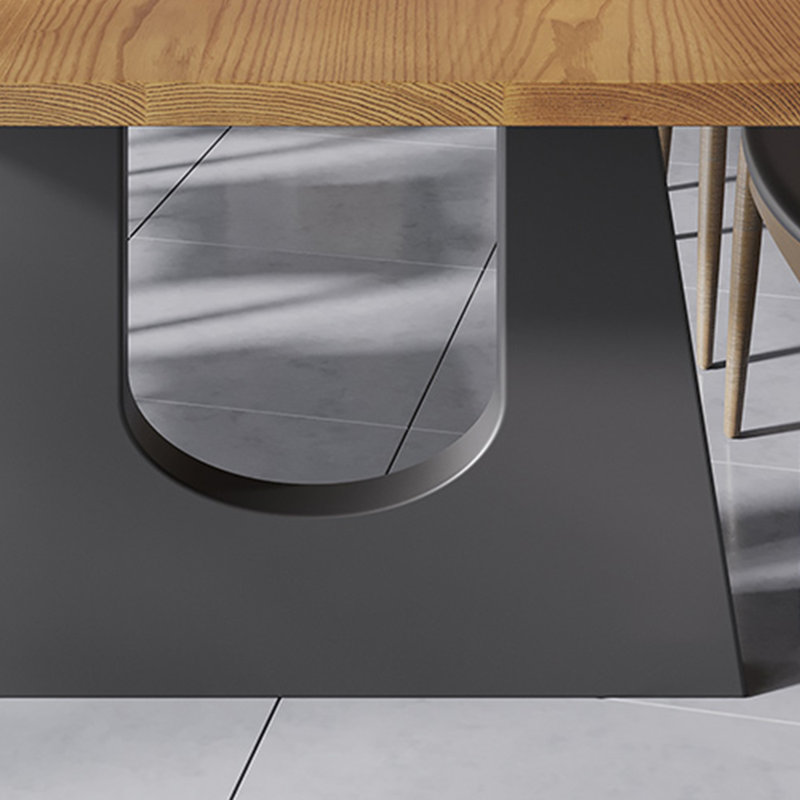 Simple solid wood conference desk with socket, 29.53" H x 78.74" W x 31.5" D