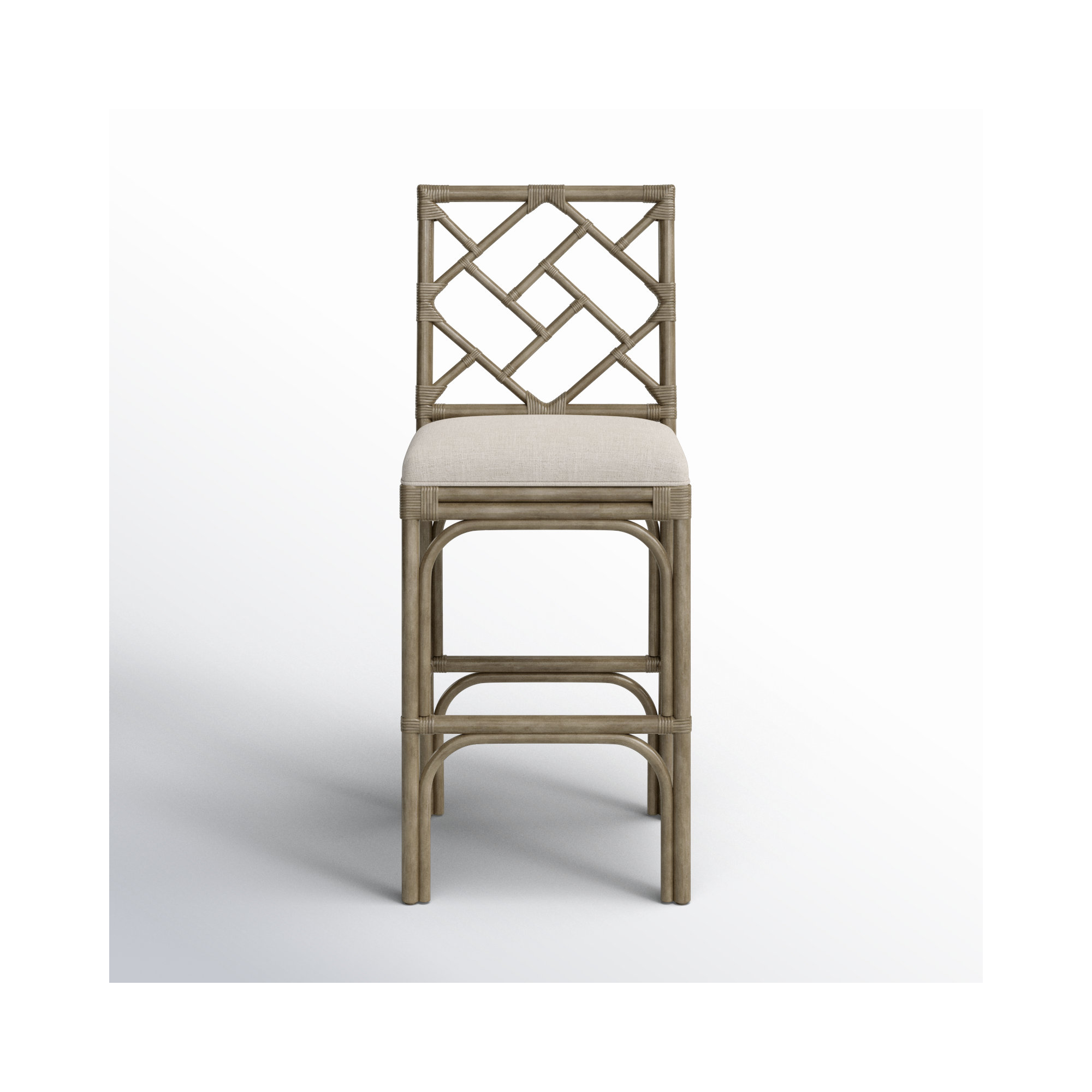Fulton Woven Stool, Bar Stool (30" Seat Height), Gray
