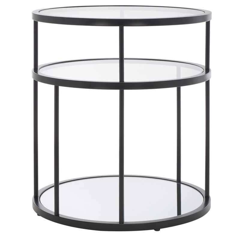 Glass Top End Table, Black