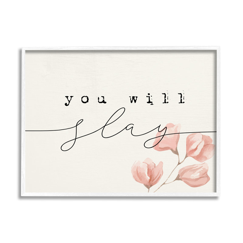 You Will Slay Minimal, L 30 po x H 24 po, Giclée encadrée blanc bord de mer