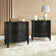 Elfine 28'' W Traditional Curves Nightstand with Charging Station and Solid Wood Legs (Set of 2)