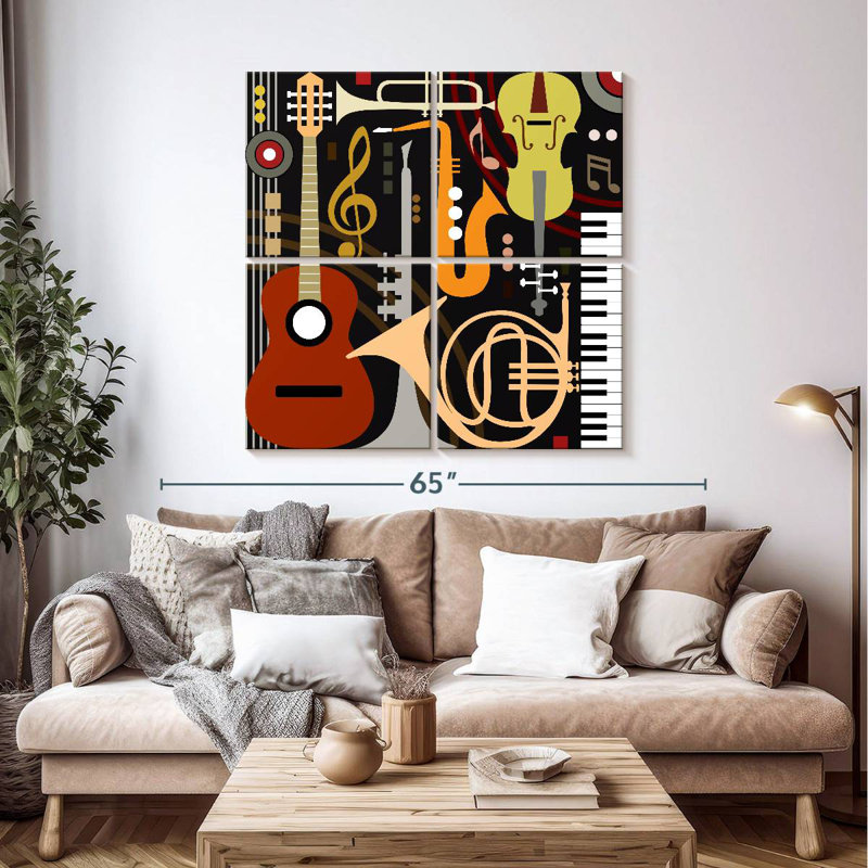Abarca Abstract Musical Instruments, 45" H x 45" W