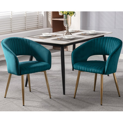18.9'' H Velvet Upholstered Armchair