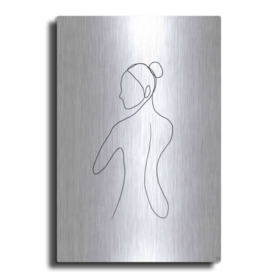 Line Line Back 3 - Reproduction de dessin non encadrée sur métal