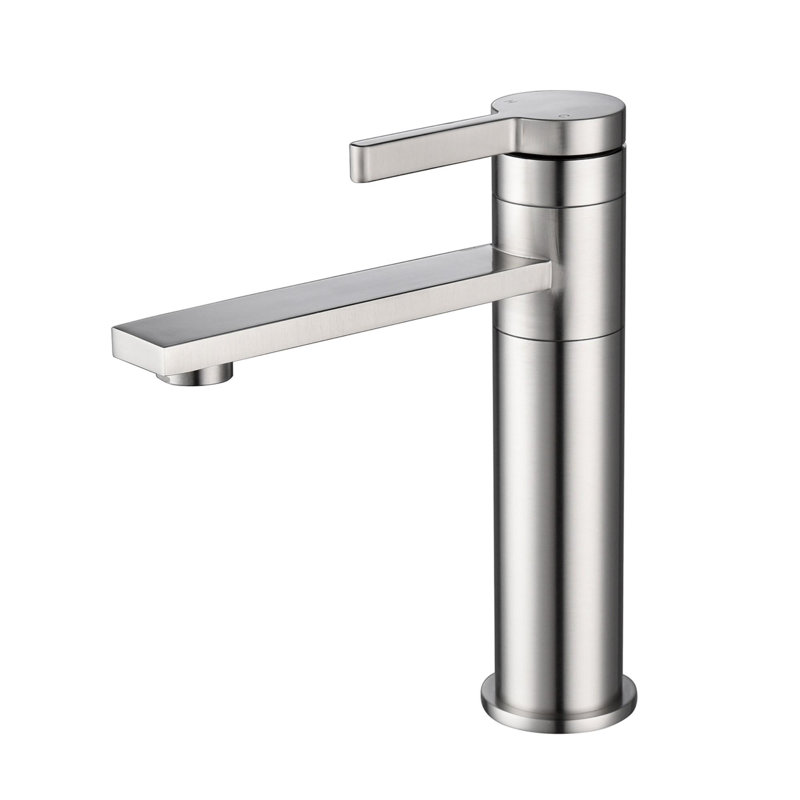 Robinet de lavabo de salle de bain à poignée simple en acier inoxydable