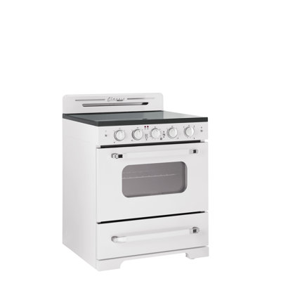Classic Retro 30" 5 Element 3.9 cu. ft. Freestanding Electric Glass Top Range with Convection Oven