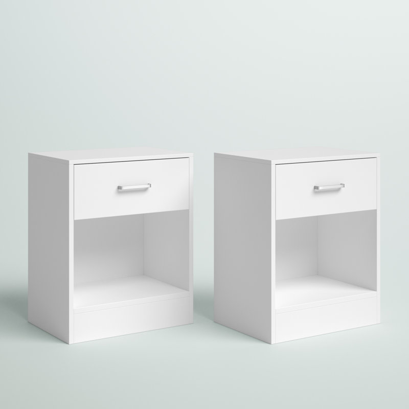 Bojka 1 - Drawer End Table Nightstand, White