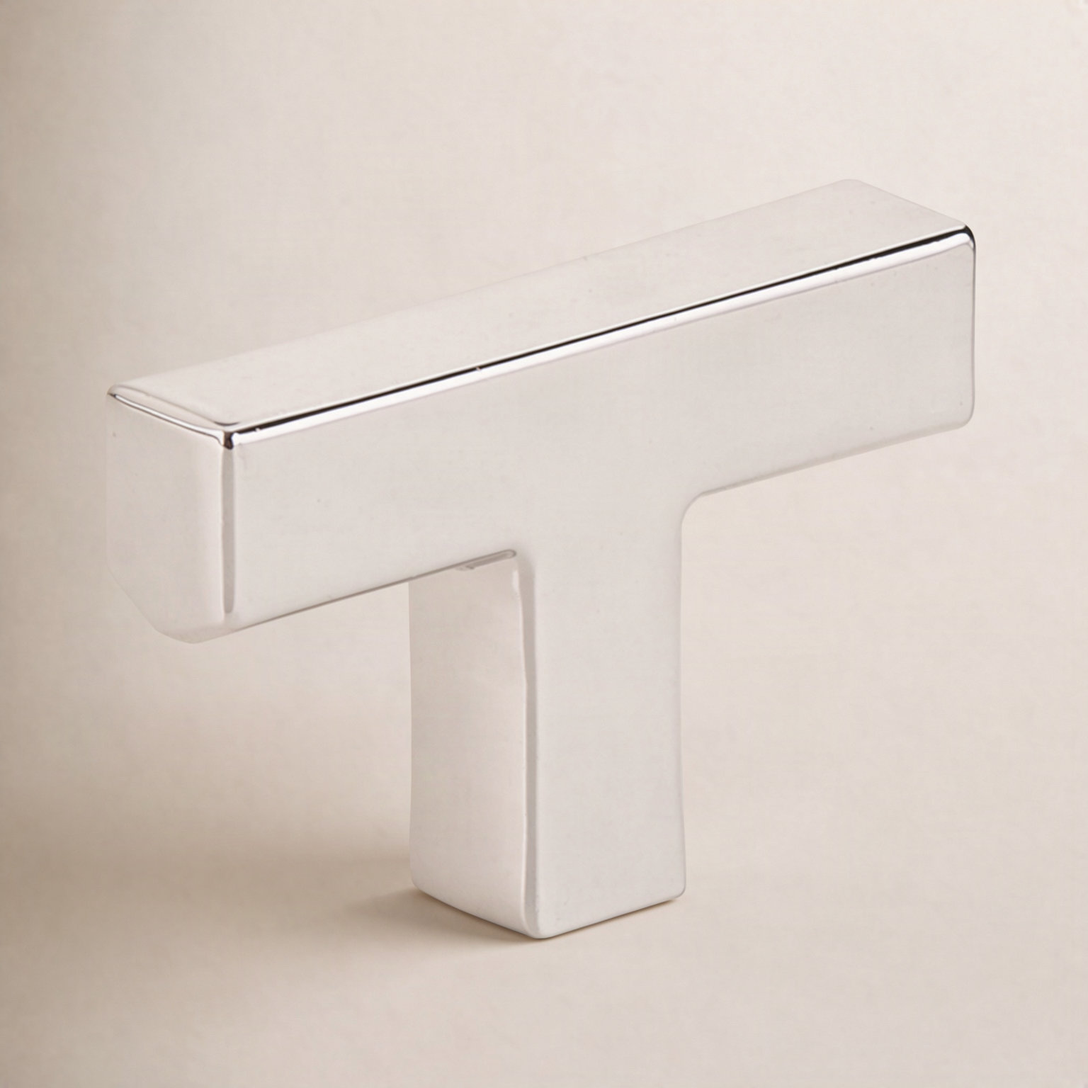 Warwick Metal Rectangular Knob Knob, Polished Nickel