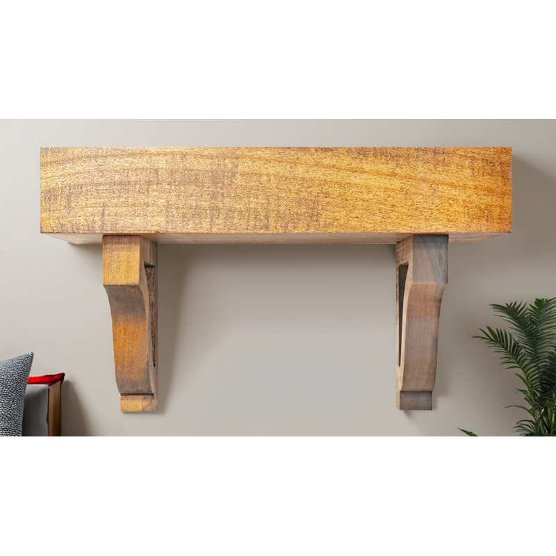 Poplar Floating Shelves W/Corbels, 12'' H x 40'' W x 8'' D