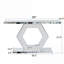 Table basse hexagonale moderne en cristal pour le salon, rangement en verre étincelant à deux niveaux L 55 po x l 14,17 po x H 31,5 po
