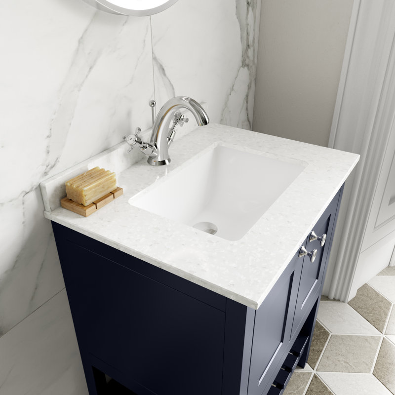 Bexley 600mm Single Bathroom Vanity with Integrated Vitreous China Basin, Indigo Blue
