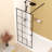 Framed Glass Shower Screen 34" Width X 72"Height With 1/4" 6Mm Silk-Printing Tempered Glass, Aluminum And Support Bar, Shower Door